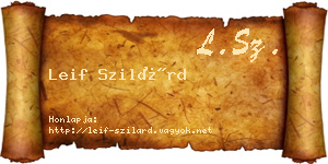 Leif Szilárd névjegykártya
