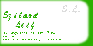 szilard leif business card